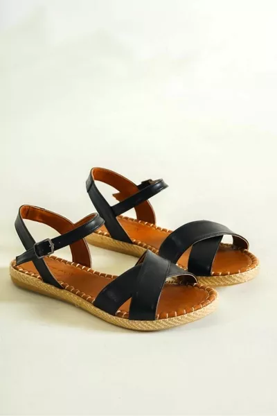 Anna Cross Schwarze Damen Sandalen