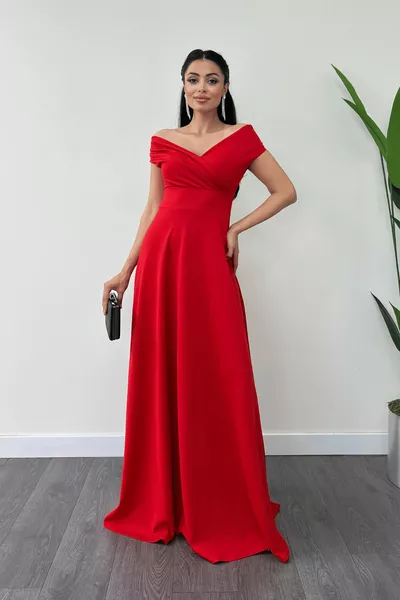 Robe kilo à col bateau - Rouge