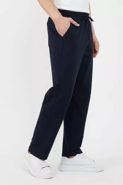 Pantalon de survêtement homme à jambe droite et coupe confortable bleu marine