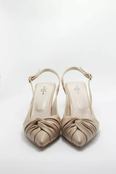 حذاء بكعب بيج نسائي مفتوح من الخلف مع كعب كأسي knucled