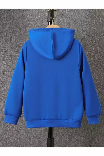 СИНЯЯ ТОЛСТОВКА FERMWARLI С КАПЮШОНОМ С ПРИНТОМ