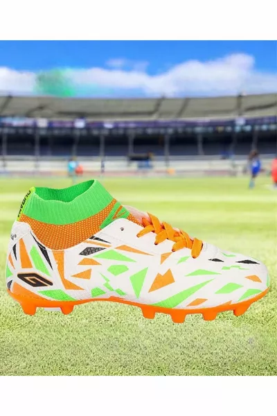 Blanc Orange Chaussettes Chaussures de football Chaussures de football Enfants Chaussures de football Chaussures de football adulte