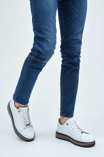 سنيكرز وسنيكرز جلد طبيعي للرجال   Erk Ayk 