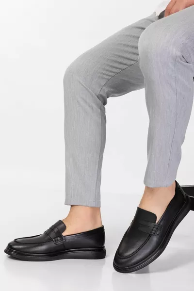 % Leather, Men's, Laceless, Lightweight, Seamed, Leather Shoes