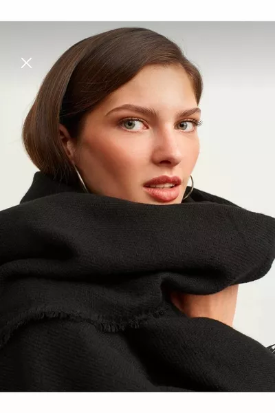 عادي أسود سميك لحمة عادي أسودوشاح سميك