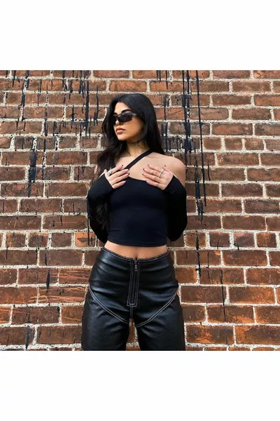 المرأة سم طويلة أسود ساندي النسيج عالية الجودة مزدوجة مرنة الأكمام الربيع والصيف