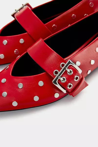 شقق الباليه مع الدبابيس والأبازيم