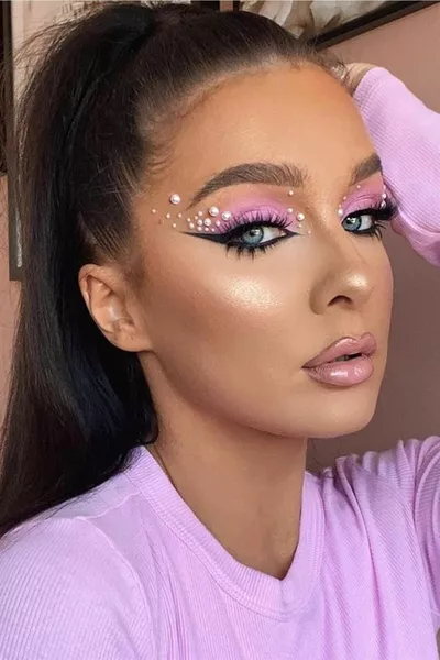 Lichaam, haar en gezicht steen / zelfklevende parel gezicht sticker