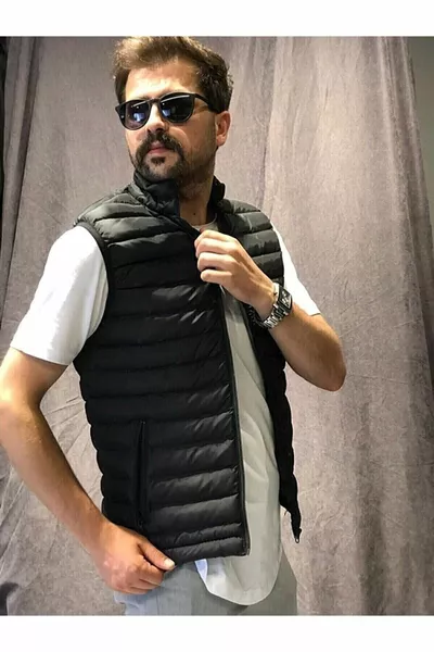 Мужской черный нормальный стандартный жилет без рукавов