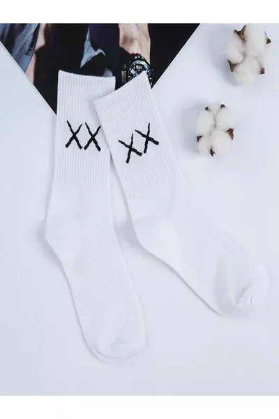 Unisex White Black Xx 3 Pairs College Socks