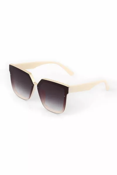 Selin Square Cream Bone Model Women's Sunglasses  