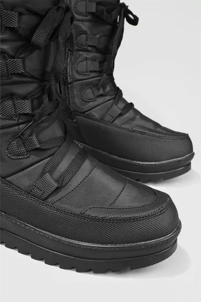 Casual Non-Slip Sole Thermal Fur Wool Lace-Up Syh Beige Snow Boots 