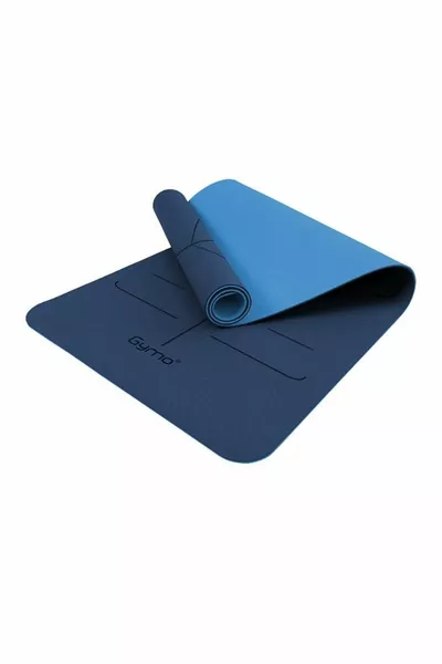 Aligné 6mm Tpe Yoga Mat Tapis Pilates avec sac de transport bleu