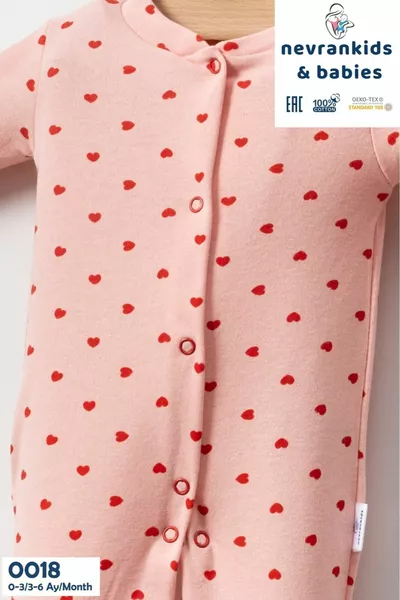 Heart Pattern 2-Pack Newborn Baby Girl Jumpsuit