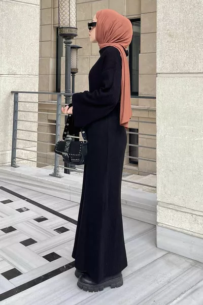 Vleermuis mouw gebreide jurk