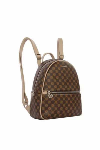 جنكيز باكيل حقيبة ظهر نسائية Monogram شور p-القهوة-المنك