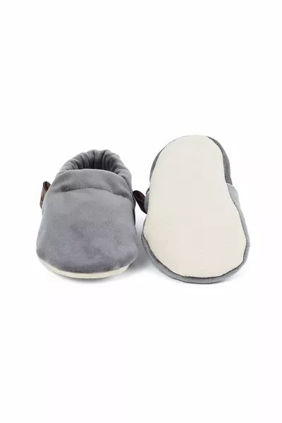 Velvet Anthracite Baby Booties