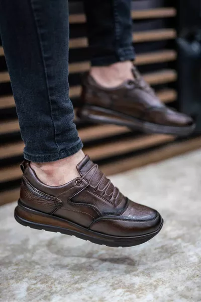 Koffie Lace-Up Casual Orthopedische Casual Sneaker  voor heren