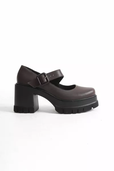 Mocassino da donna tacchi spessi sciarpa scarpe casual cuccioli caffè