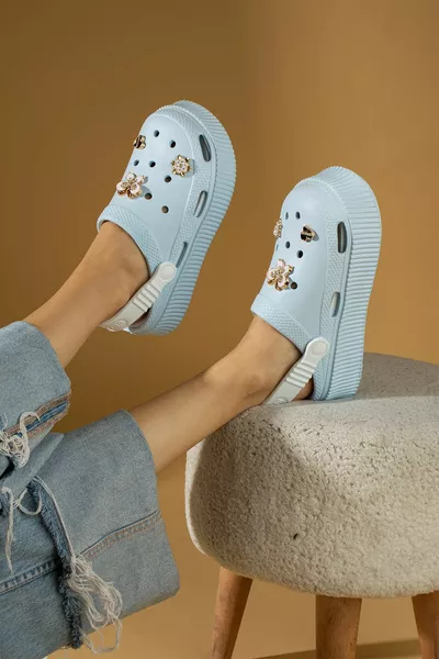 Дамски бебешко синьо Ева Море Плаж Готвач Лекар Медицинска сестра Болница Комфорт Ежедневни сандали Чехли