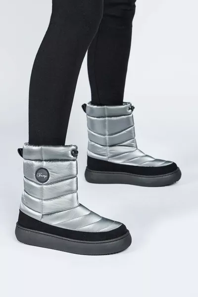  ماء عدم الانزلاق الوحيد اللون الفضي بنات أحذية الثلج