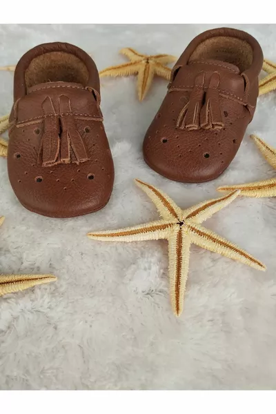 Gift Genuine Leather Baby Kids Booties Loafers (SIZE IN THE DESCRIPTION)