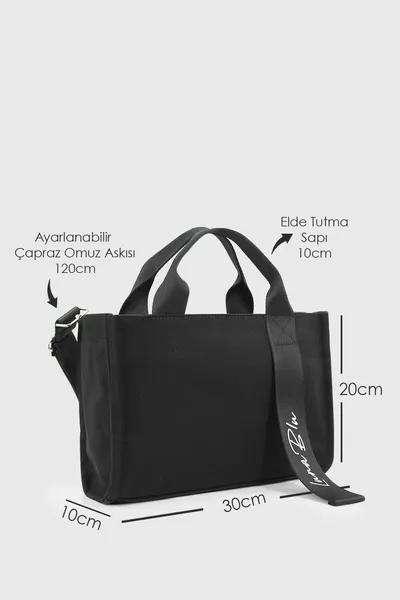 Дамска платнена дръжка Детайлна чанта през рамо