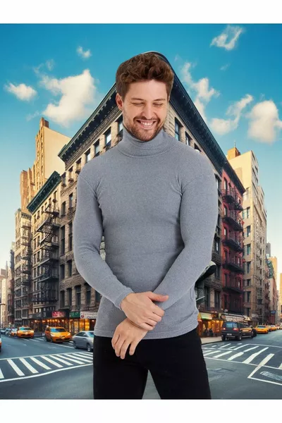 Мужской копченый трикотаж водолазка водолазка зимний свитер