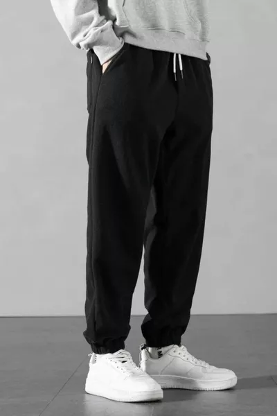 флисовая ткань оверсайз черные мужские спортивные штаны оверсайз спортивный костюм