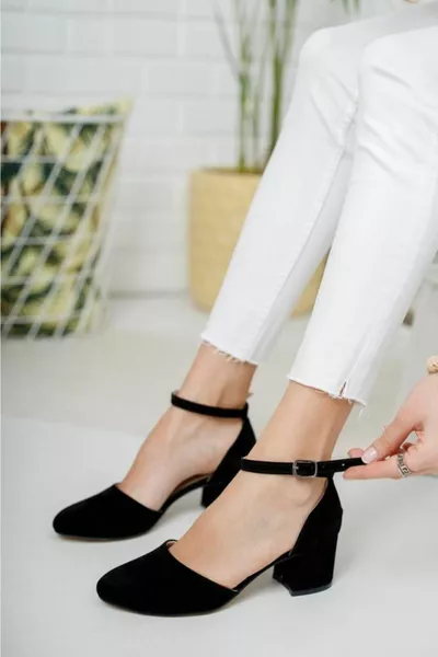 Schwarze Wildleder-Heels für Damen New Classic