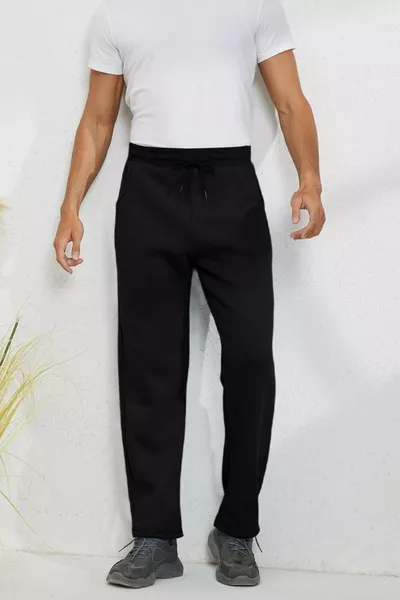 الرجال الترا الحرارية الشتاء شيربا اصطف نشط تشغيل العادية الساق عداء بنطال رياضي