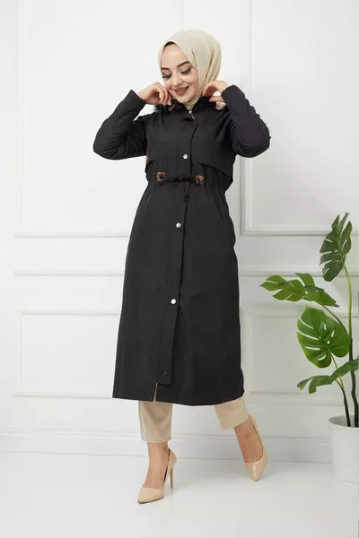 ماء بروف فرو أسود معاطف شتوية معطف موسمي ومعطف