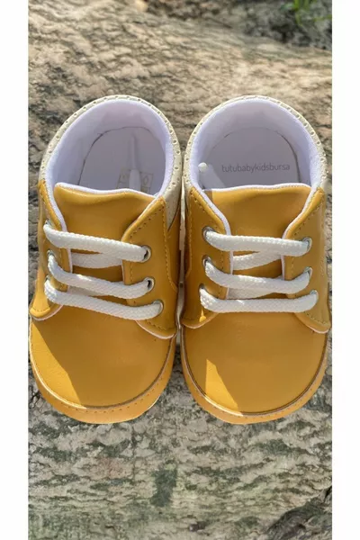Stivaletti di lusso color senape per neonati
