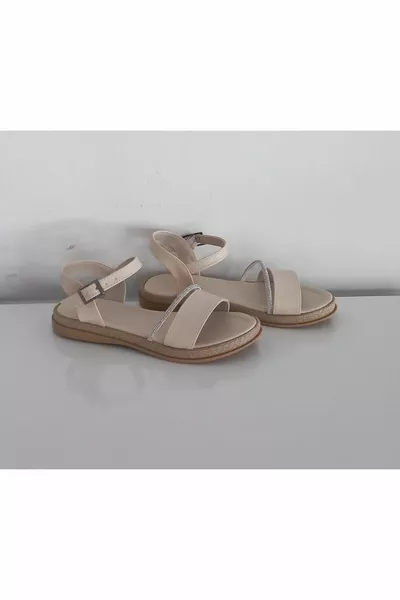 Дамски сандали с крем Saknuk Stone Single Band Катарама