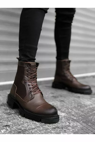  Bottes postales en cuir véritable marron pour hommes à l’intérieur et à l’extérieur