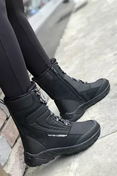 المرأة عارضة الصوف الشتاء المياه الباردة مقاومة سستة الأحذية