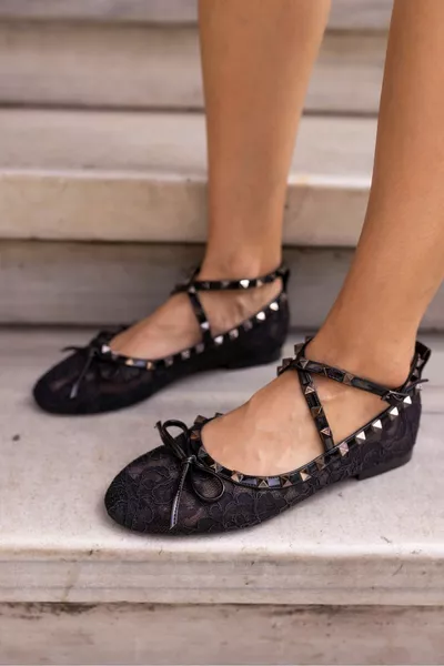 ايريسا المرأة الدانتيل الأسود الباليه الشقق