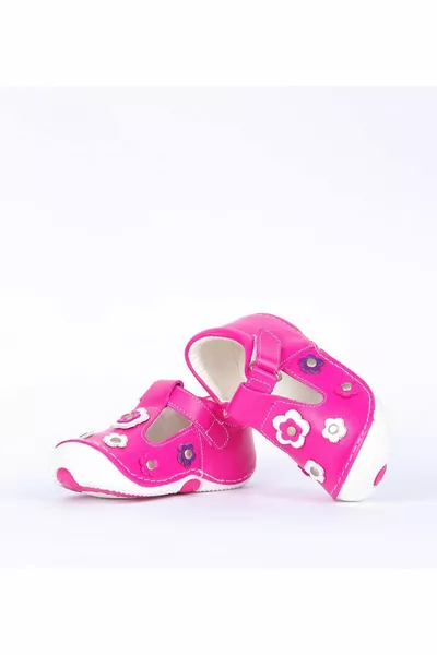 الفتيات الوردي جلد طبيعي العظام الخطوة الأولى أحذية الطفل 