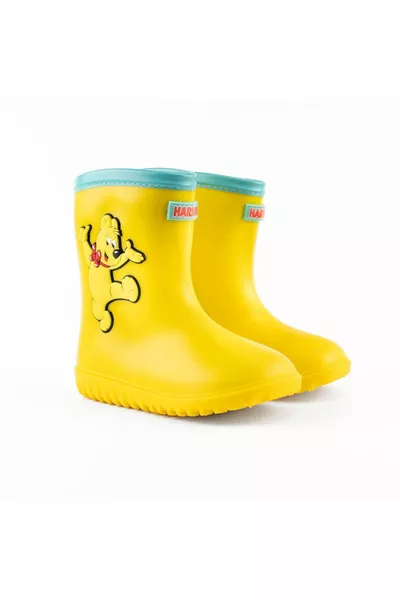 أطفال أحذية المطر الصفراء للماء