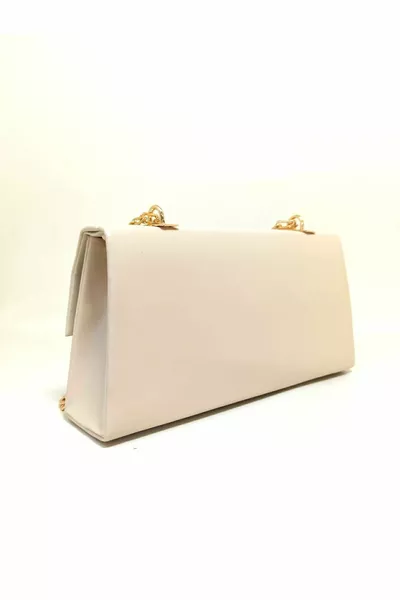 Женская кремовая сумка-цепочка из искусственной кожи