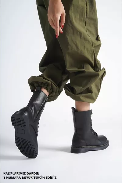 المرأة السوداء التايلاندية ضبابي الأحذية الجلدية العظام البريدية الدانتيل المتابعة سستة