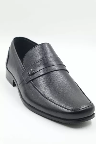 Echt lederen zwarte klassieke casual papa-schoenen voor heren