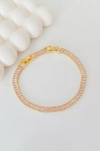 Позолоченный циркон камень багет модель браслета для водных путей