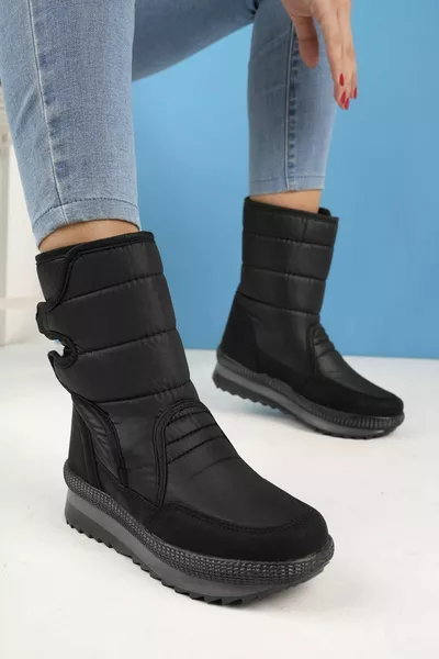 Felya guaranteed women's fur inner velcro rain and snow boots