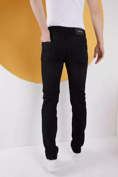 الرجال أسود مستقيم كلاسيك عارضة قطع عادية تناسب ليكرا جينز