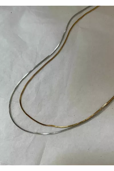 Couleur or cm Collier chaîne italienne mince en acier unisexe