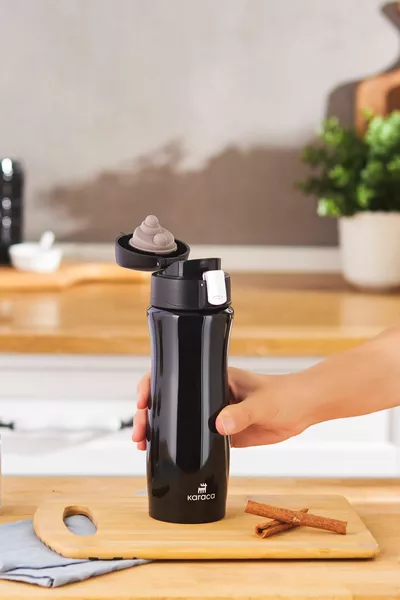 Термос от неръждаема стомана Jupiter със запечатан капак с предпазна ключалка  мл Черен