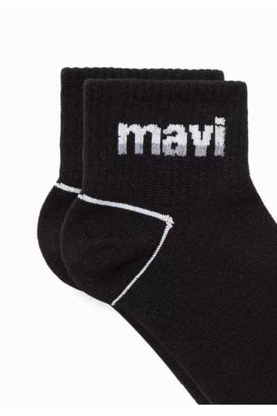 Logo Printed Black Socket Socks 