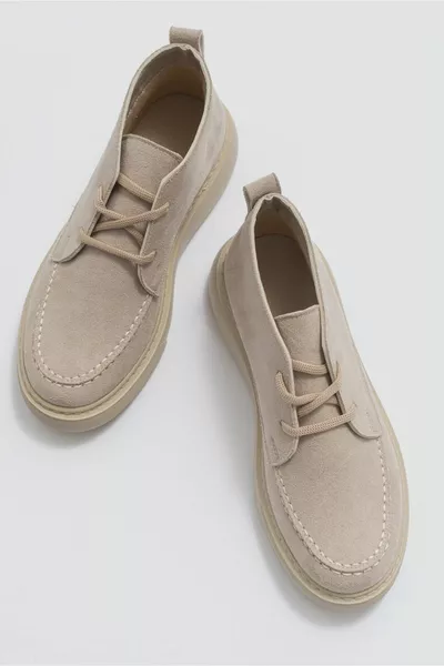 Valve Beige Veloursleder Damen Stiefel