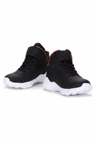 Мальчики Девочки Черно-оранжевые баскетбольные туфли Velcro Легкие повседневные кроссовки унисекс Rio